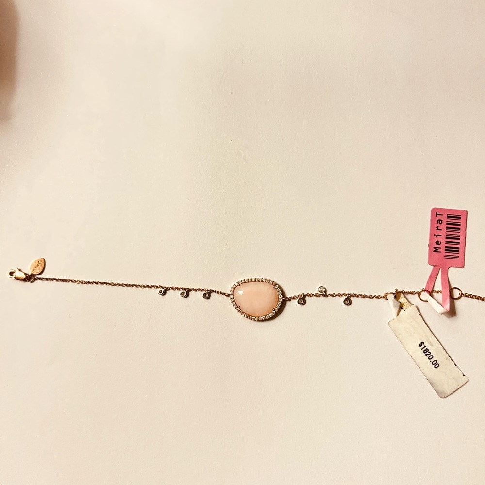 Meira T Gold Bracelet with Pink Stone
